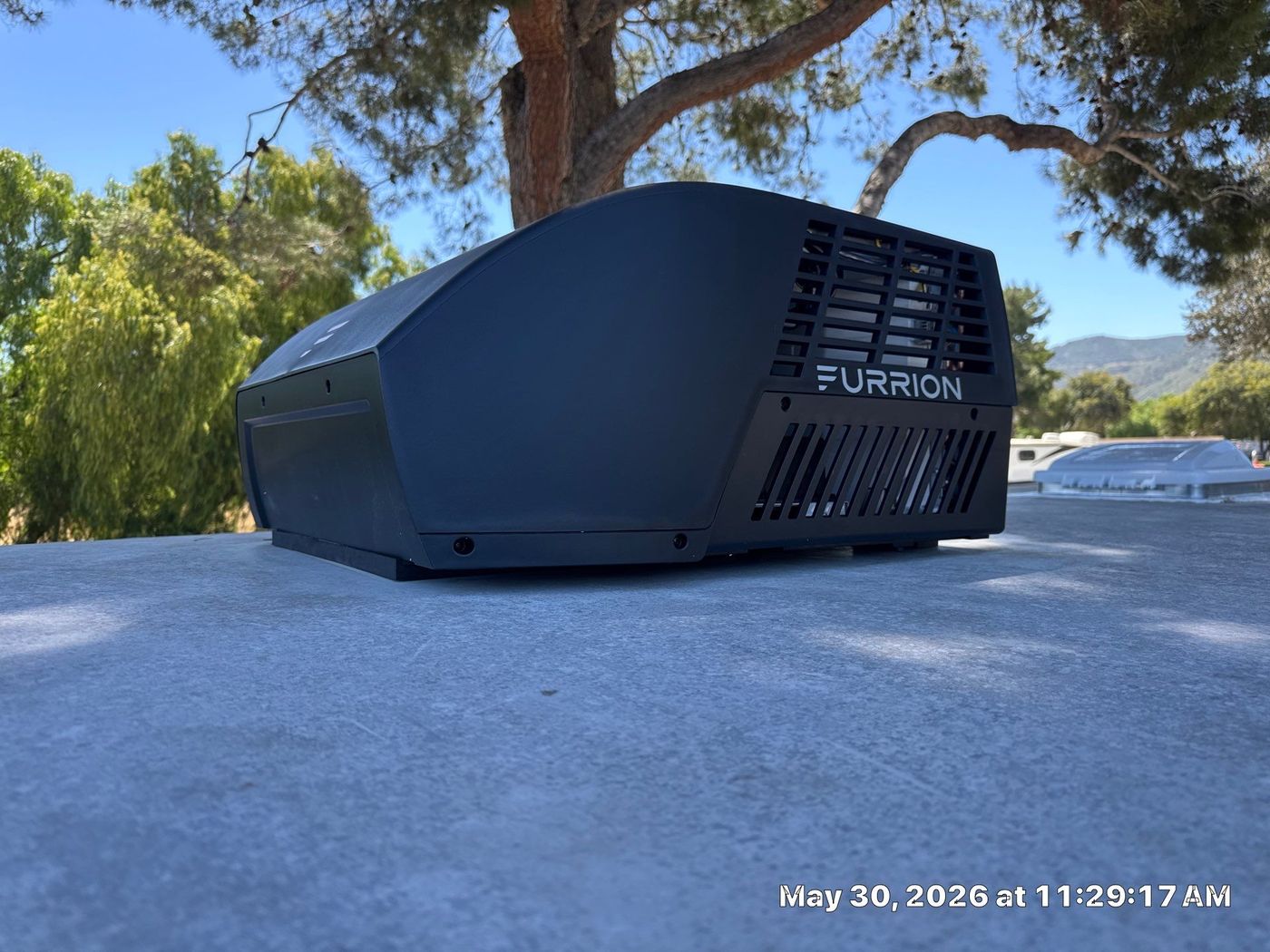 New Furrion RV rooftop air conditioner installed by Lavender Mobile RV Solutions